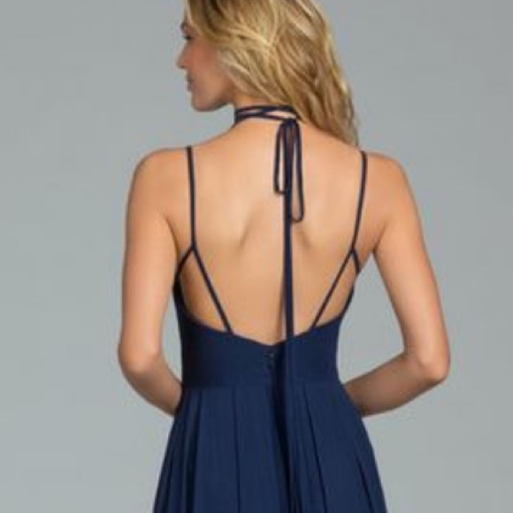 NWT HAYLEY PAIGE DRESSES 5810 Navy/Indigo PROM WEDDING Size 10 - Picture 3 of 11